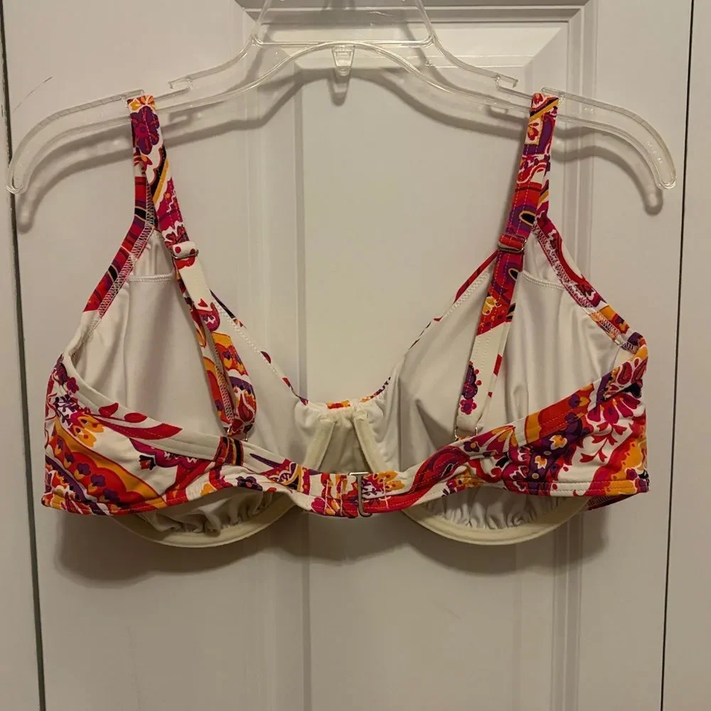 Lands' End Women's Paisley Bikini Top Size 12DD - Picture 2 of 3
